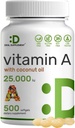 DEAL SUPLEMENT High Potency Vitamine A 25000 IU, 500 Coconut Oil Softgeels 124; Mudah Disorbed, Natural Fish Liver Oil Soil Sourine Sumber - Vitamin for Eye, Imune, & Skin Health - Mudah ditelan, Non-GMO