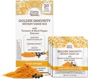 GuruNanda Golden Immunitas Minum Mix Instant with Turmeric & Black Pepper - Rich in Antioksidants untuk mendukung Immune System & Digetical Health - Saffron & Almond Flavored, On- TheGo Sachets (30 Count)