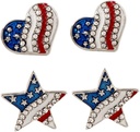 PRETYZOOM Patriotic Earrings American Flag Eardrop Wanita Jewelry Eardrop Lighweirly Fashile Party Accessory