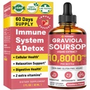Liquid Graviola Soursop Extract - Soursop Bitters Liquid, Dukung Imune, Relax, Liver and Sleep, Sugar & Alcohol- Free, Alsorbable Formula, Strawberry Flavor, 2 Fl Oz