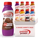 Premier Protein Shakes, 8 Flavor Variety Pack, 30g Protein, 1g Sugar, 24 Vitamin & Minemins, Nutrients untuk mendukung Imune Health 115 Fl Oz (8 Pack)