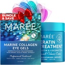 Solusi Kecantikan Lengkap MAREE - Di bawah Eye Gels & Hair Mask, Conditioner - Marine Collagen, Hyaluronic Acid, Coconut Oil & Keratin - Reduces Puffy Eyes & Dark Circles, Hydrating Fine & Frizzy Hair
