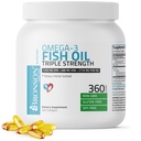 Bronson Omega 3 Minyak Ikan Triple Kekuatan 2720 mg, EPA Tinggi 1250 MG DHA 488 mg, Non-GMO Heavy Metal Test, 360 Softgels