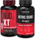 Jacked Factory N.O. XT Nitric Oxide Suplement (90 Kapsul) & Nitroigin L- Arginine Nitric Oxide Booster (90 Capsules) for Muscle Growth, Pumps, Vasculity & Energy