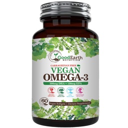Vegan Omega 3 - Carrageenan Free Plant Based Algal DHA / EPA- 60 Vevgie Softgels - Dukung Otak, Kesehatan Hati & Prenatal - Suplemen Gendut