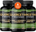 Gade Nutrition Quercetin dengan Vitamin C dan Zinc - Quercetin 500mg - Quercetin dengan Bromelain - Zinc Quercetin Suplemen + Vitamin D3 (Non-GMO, Gluten- Free, Vegan) - 6 Bulan Suppply