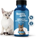 Dukungan Hepatic Liver bagi Kucing Yang Tak Terpecahkan, Homeopathic, Digetical Feline Suplemen untuk Detox Hati dan Peledak Nutrient 100% Semua Natural, Mudah Diberikan, Bebas dari Chemical atau Addlicitives, 400 Pil