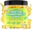 Cretine Monohydrate Gummies 5600mg for Men & Women, 120 CT Chewable Creatine Gummies for Muscle Dukungan, Energy Boost, 5.6g Creatine Monohydrate per Serving - Sugar Free, Vegan (Lemon Flavor)