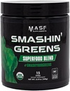 MASF Smashin 'Greens Superfood Blend NSF Sport, Super Greens Digetical Health, Spirulina, Chlorella, Bloat Relief, 8.47 Ounce (Paket 1)