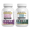 Aktiva Swiss + DIM & Myo-Inositol Bundle - Hormone Balance & PCOS Dukungan untuk Perempuan - Menstrual Siklus, Mood, Estrogen, dan Kesehatan Ovarian - Supply Hari 60