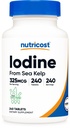 Iodin nutricost (Natural Iodin from Sea Kelp) 325mcg, 240 Tablet - Non-GMO, Gluten Free