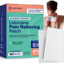 Pelindung Rasa Sakit WelMATE Maksimum Kekuatan Lidokain 4% Topik Nuclesik Analgesic - Lidocaine Patch for Nerve & Back Pain Relief, Sciatica, Neck Muscle Strain, Luck, Shoulder Joint, Hip, Foot (40ct)