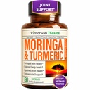 Tambahan Kurcumin Moringa + Turmeric untuk Kesehatan Gabungan, Kesehatan Gut, Energi dan Kebal Dukungan - Total Wellness Formula - Curcumin Tumeric dengan Pepper Hitam & Moringa Pure Capsules - 60 Cacah