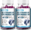 2 Pack 3000mg Glucosamin Chondroitin dengan MSM Gummies & Elderberry, Ekstra Kekuatan Gabungan Kesehatan, Fleksibilitas, Antioksidant, Imune Supplemen untuk Dewasa, Pria & Perempuan 120 Negara