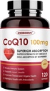 CoQ10-100mg- Softgeels dengan PQQ, BioPerine & Omega-3, Koenzim Q10 Suplemen untuk Tinggi-Absorpsi, Powerful- Antioksidant, Dukungan Jantung & Energi- Produksi