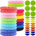Mosquito Repellent Brackets 20 Pack, Individually Wristent Mosqui Repellent Band dengan 60 Pcs Mosquito Repellent Stickers Patch, DEET Free Insect Bug Repellent Wristents for Dewasa