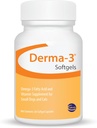 Ceva Derma-3 Softgels, Omega-3 Acid & Vitamin Tambahan untuk Small Dogs + Cats (60 Cacah)