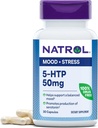 Natrol Mood & Stress 5- HTP 50mg, Tambahan Dietary Membantu Balanced Mood, 30 Kapsul, Supply Hari 7- 30