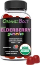 USDA Organik Elderberry Gummies - Potensi Tinggi 150mg Gummi Organik Elderberry untuk Orang dewasa & Anak-anak dengan Vitamin C & Zinc - Imune Dukungan Gummies - Vegan, Gelatin & Gluten Free - 60 Count