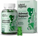 Dukungan Gummi & Organik & Organik - Suplemen Dukungan Adrenal Murni untuk Perempuan dan Pria dengan Root Ashwagandha & Rhodiola - 60 Pectin- Berdasarkan mengunyah