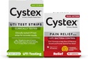Cystex Urinary Tract Infeksi (UTI) Test Strips + Pain Relief: 4 Test Strips & 48 Capsules Pain Relief Medicine