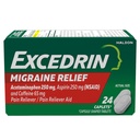 Caplet Excedrin Migraine Relief untuk Gejala Migraine, Acetaminophen 250mg, Aspirin 250mg, Caffeine 65mg, Pain Reliever, 24 Count