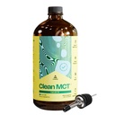 MCT Bersih LevelUp Oil - 100% Caprylic C8 for Energy, Focus, Gut Health, Brain Superfuel - Keto Suplemen untuk Ketogenic Coffee dan Ketones - Non-GMO (32 oz Glass Bottle)