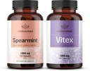 HERBAMAMA Spearmint and Vitex Kit - Bundle of 1000 mg Spearmint Leaf & Vitex Chasules - Vegan, Non-GMO, Glatin- Free - 2 Pack