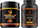 Gorilla Mind Pre Workout (Orange Rush) + Premium Whey Protein (Chocolate) - Comprehensive Stack for Fueling Maksimal Hasil