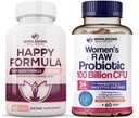 Whyesome Wellness Happy Formula Natural Formula Relief Suplement + Dr. Formulated Raw Progories for Women 100 Milyar CFU Bundle