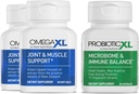 OmegaXL Kuat Bersama dan Dukungan Otot Tambahan 60 Cacah (2 Pack) & Probiotic XL - PreforPro, DE111, Shelf Stable - Progress Heally Gut Growth (30 Vevgie caps)