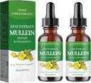 Mulein Drops for Lungs, Mullein Leaf Extract - Dukung Lung Cleanse - Organic Natural Suplemen Dewasa, Tincture Drops 126; Non-GMO, Vegetarian Healthy Lifestyle- (2Pack)