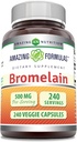 Luar biasa Formulas Bromelain 500mg 2400 GDU, Veggie Capsules 124; Non-GMO 124; Gluten Free Gluten Free 124; Made in USA 124; Ideal for Vegetarians (240 Count)