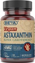Infeksi Nuclesis DEVA Vitamin Astaxanthin 4mg, Vegan, Dibuat dari Haematococcus Pluvialgae Microgae, 30 Capsules, 2-Pack