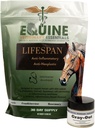Lifespan & Gray- Out Equine Care Bundle 124; Herbal Anti- Inflamatory Oral Suplement + Melanoma Cream Bersama, Mobility & Skin Health Support untuk Kuda 124; Wellness Pack