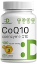 DEAL SUPLEMENT COQ10 100mg dengan Omega 3 100mg, 240 Capsules 124; Bioavailable Koenzim Q10 Formula 124; Non-GMO