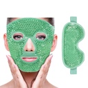 ZNOY CUETLEY D Cooling Ice Face Eye Mask for Reduce Puffiniss, Bags Under Eyes, Sinus, Redness, Suit Relief, Dark Circles, Migraine, Hot / Cold Pack with Soft Push Backing (Green * Eye Mask + 1 * Face Mask)