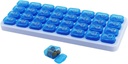 Monthly Pill Organizer, Large Travel Pill Box 31 Day, Daily Pill Case, Pill Hoder Container for Vitamin, Medicine, Suplemen, Fish Oil, Blue