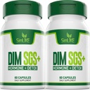 DIM SGS + - Hormone + Detox, Envouges Normal Estrogen Metabolisme, Hormone Saldo, Hormonal Acne Suplemen, Menopause Dukungan, Membantu Kendali Appetite, Promotes Detoksifikasi (2 Packs)