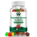 Magnesium Glycinate Gummies 400 Mg, Sugar-Free Magnesium Gummies untuk Anak-anak dan Dewasa dengan L- Thronate, Calcium & Vitamin B6 + D3, 80 Count Magnesium Glycinate Buah Flavors