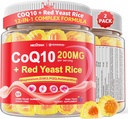 CoQ10 Gummies for Adults - Sugar Free CoQ10 100mg / 200mg w / Magnesium, Ashwagandha, Metil Vitamin B9, B12, B6, Black Pepper, Suplemen Absorpsi Tinggi CoQ10 - Energi, Antioksidant, Relax & BBBBone, 2Pack
