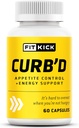 FITKICK Curb 'd Capsules - No- Resep Appetite & Craving Dukungan, Energi & Fokus Formula dengan Ekstraksi Alami - Raspberry Ketones, Green Coffee Bean & Citrus Aurantium - 60 Vegan Capsules
