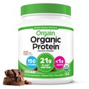Orgain Vegan Powder Organik, Creamy Chocolate Fudge - 21g Plant Protein, 7g Prebiotic Fiber, Low Net Carb, No Laktosa Ingrediens, No Ditambahkan Sugar, Non-GMO, For Shakes & Smoothies, 1.02 lb