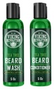 Viking Revolusi Pohon Tea Wash dan conditioner Set untuk Pria - Natural Beard Softtener dengan Argan Oil, Vitamin E dan Ginseng (5 Oz)
