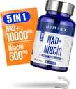 NAD + Supplemen 1000mg & Niasin (Vitamin B3) 500mg, Nad Plus Boosting Suplement for Woman and Man, Nicotinamide Riboside (NR) Mendukung Anti- Aging, Energi, Otak, Otot, Non-GMO, Bebas, 74