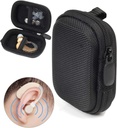 Kasus Perlindungan untuk Bantuan pendengaran, Amplifier, Amplifier Suara Pribadi, Alat Pendengaran, Alat Pendengaran, Kasus Mini Kuat dengan saku Mesh, Desain Universal (Balistik Hitam)