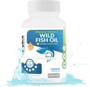 Wild Fish Oil Omega 3 - EPA / DHA - Burpless, Lemon Flavored Non- GMO, Gluten & Soy Free - 1200 mg per Serving, 60 Serving, 60 Capsules