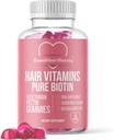 Biotin 1000mcg Gummies by Honey Beauty - Biotin Gummies for Hair Skin and Nails for Women, Men & Kids - Hair Vitamin Gummy - Vegan, Non- GMO, 60 Biotin Chewables for Faster Hair Growth