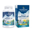 Nordic Cod Liver Oil, Lemon - 180 Soft Gels - 750 mg Total Omega-3 dengan EPA & DHA - Heart & Brain Health, Heally Immunity, Overall Wellness - Non-GMO - 60 Servings