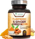 Suplemen Turmeric Curcumin 1950mg - 95% Curcuminoid dengan Organic Turmeric & Ginger, BioPerine Black Pepper untuk Absorpsi Terbaik, Dukungan Bersama Vegan Alam, Non- GMO, Botol di AS - 240 Capsules